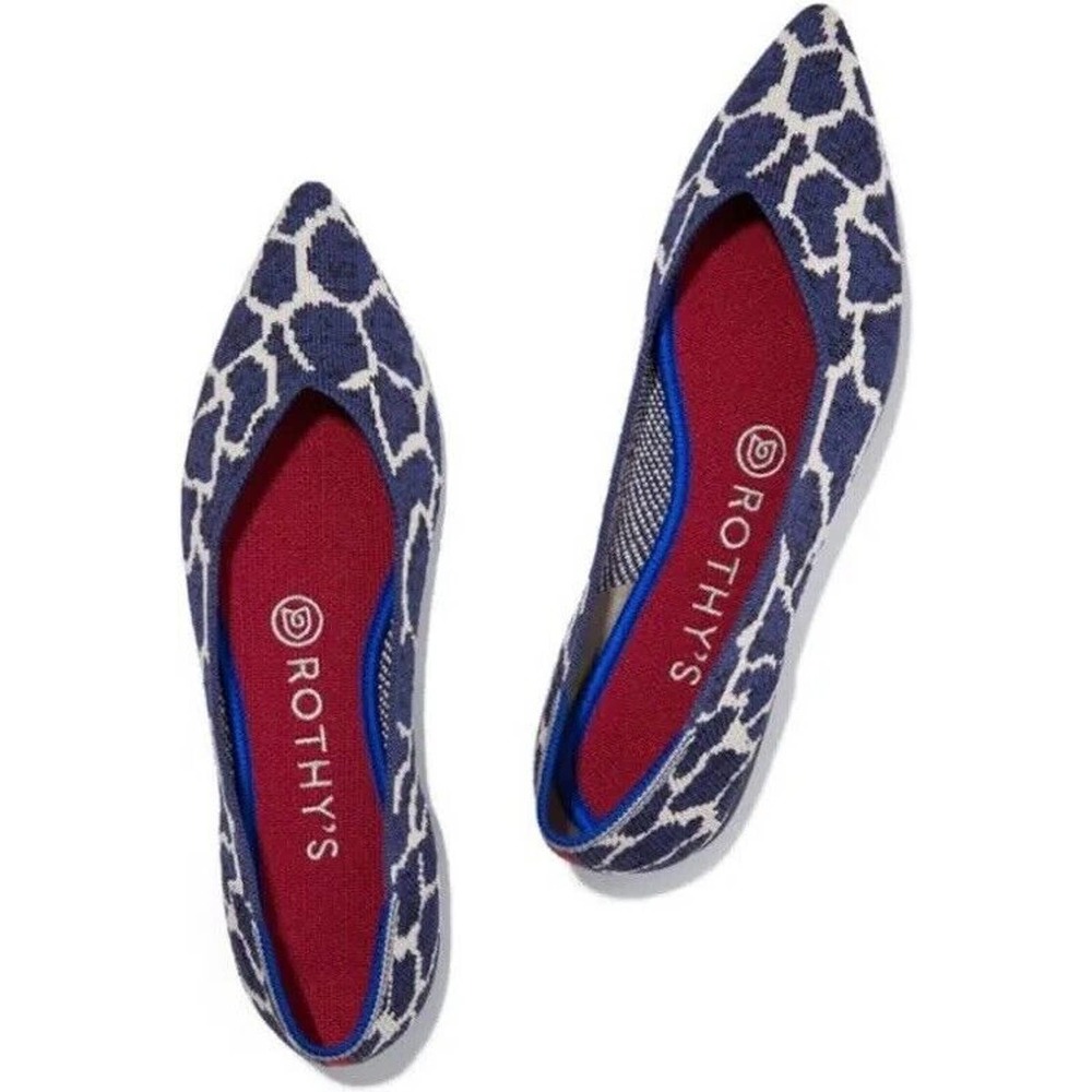 Rothy's Indigo Giraffe Points NIB Size 8